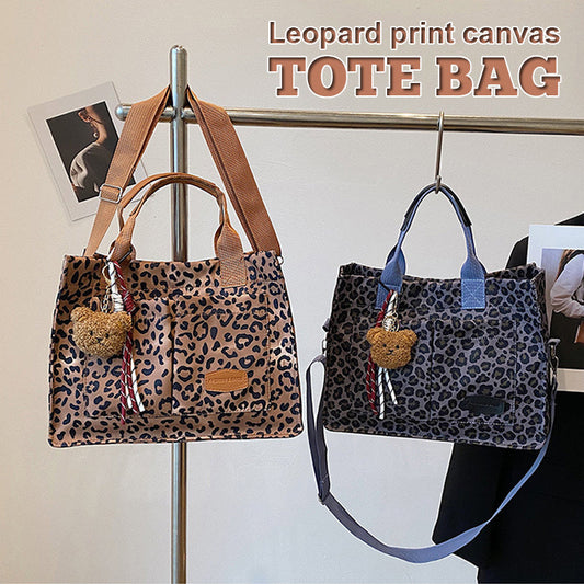 🐾Leopardmönstrad Canvasväska👜